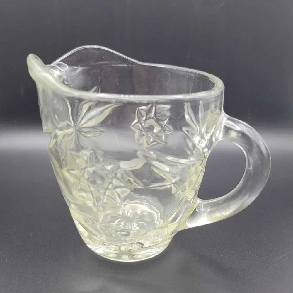 Anchor Hocking Creamer‎ Pitcher Star 4 Inch Tall Handle Vintage Replacement